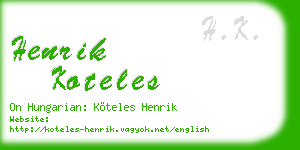 henrik koteles business card